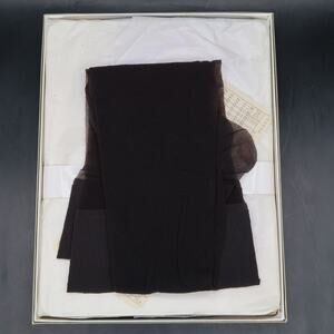 Saks Fifth Avenue Stockings 408 9.5-10 W Cantrece II Black Illusion 6 Pairs Vtg